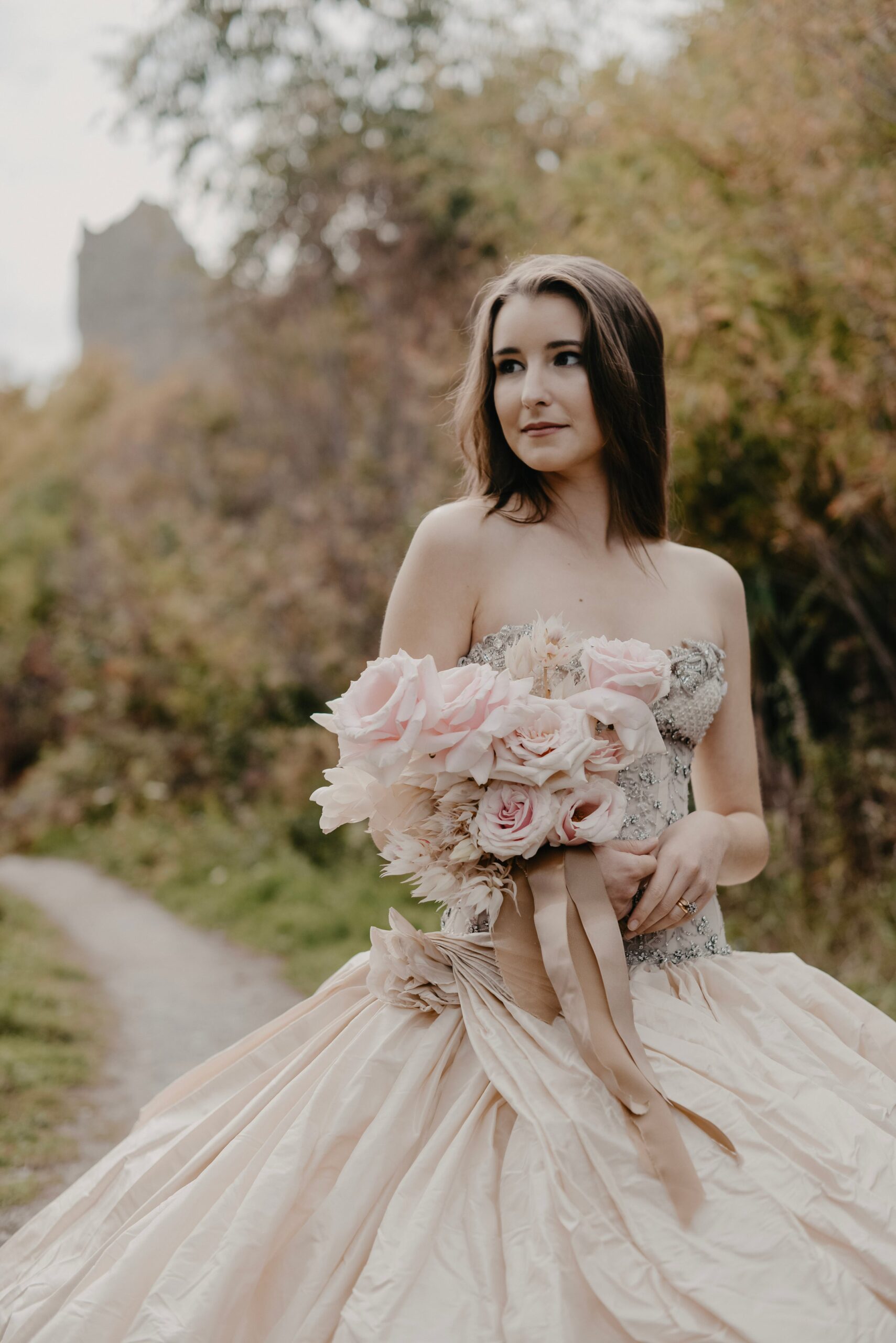 wedding-gown-and-bridal-bouquet